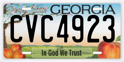 GA license plate CVC4923