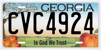 GA license plate CVC4924