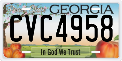 GA license plate CVC4958
