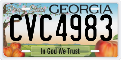 GA license plate CVC4983