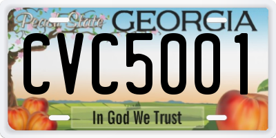 GA license plate CVC5001