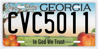 GA license plate CVC5011