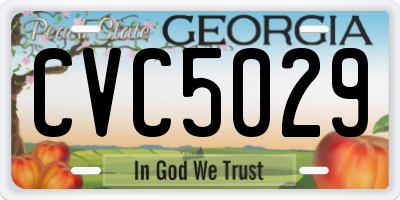 GA license plate CVC5029