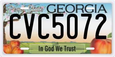 GA license plate CVC5072