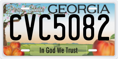 GA license plate CVC5082