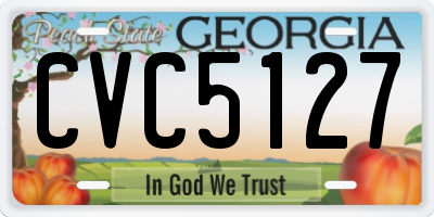 GA license plate CVC5127