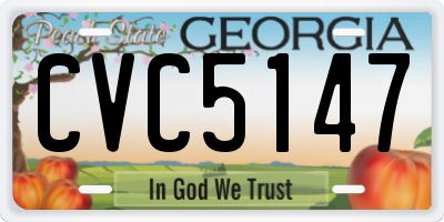 GA license plate CVC5147
