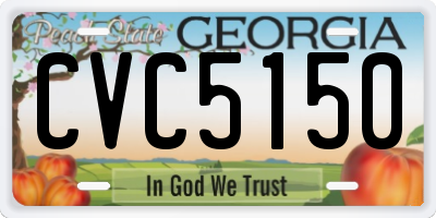 GA license plate CVC5150