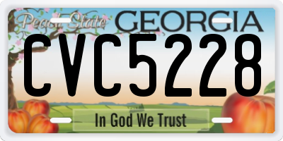 GA license plate CVC5228