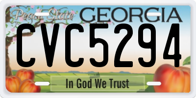 GA license plate CVC5294