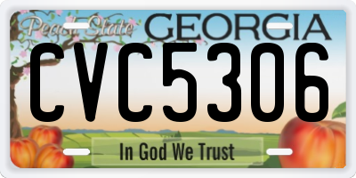 GA license plate CVC5306