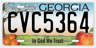 GA license plate CVC5364