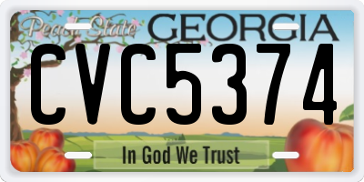 GA license plate CVC5374