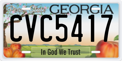 GA license plate CVC5417