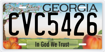 GA license plate CVC5426