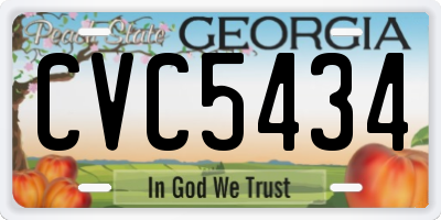 GA license plate CVC5434