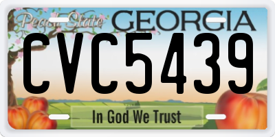 GA license plate CVC5439
