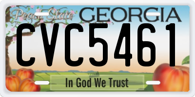 GA license plate CVC5461