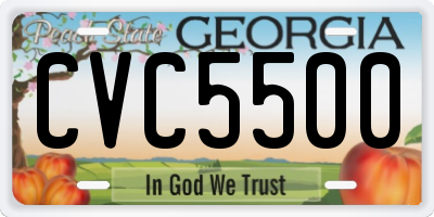 GA license plate CVC5500