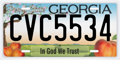 GA license plate CVC5534
