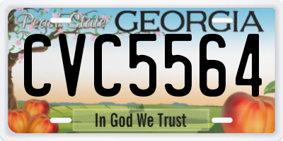 GA license plate CVC5564