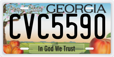 GA license plate CVC5590