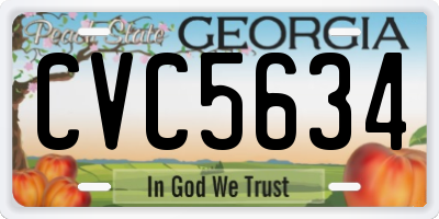 GA license plate CVC5634