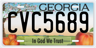GA license plate CVC5689