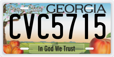 GA license plate CVC5715