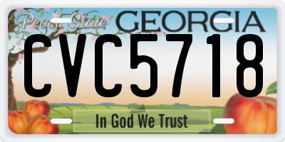 GA license plate CVC5718