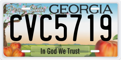 GA license plate CVC5719