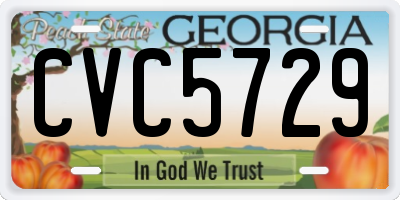 GA license plate CVC5729