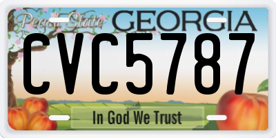 GA license plate CVC5787