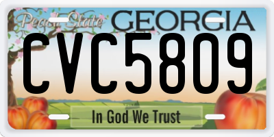 GA license plate CVC5809