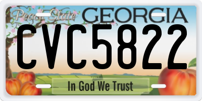 GA license plate CVC5822