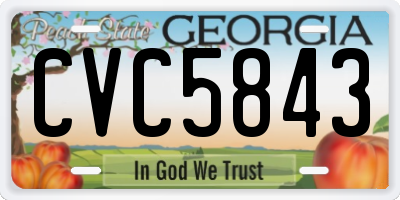 GA license plate CVC5843