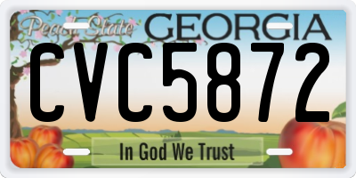 GA license plate CVC5872