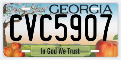 GA license plate CVC5907