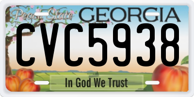 GA license plate CVC5938