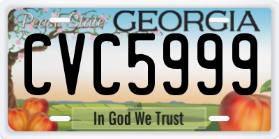 GA license plate CVC5999