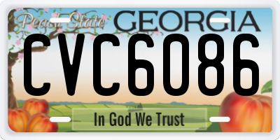 GA license plate CVC6086