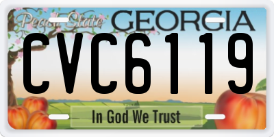 GA license plate CVC6119