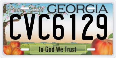 GA license plate CVC6129