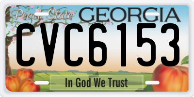 GA license plate CVC6153
