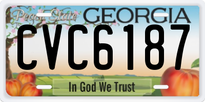 GA license plate CVC6187