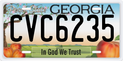 GA license plate CVC6235