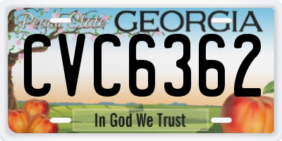 GA license plate CVC6362