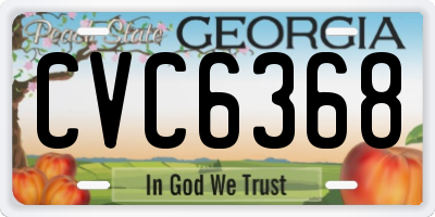 GA license plate CVC6368