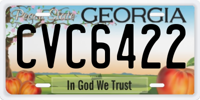 GA license plate CVC6422