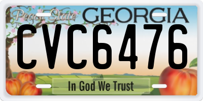 GA license plate CVC6476
